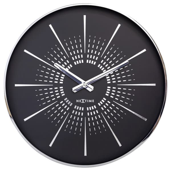NeXtime NE-3287ZW Silent Wall Clock - 40cm - Sort - Metal - "Excentrisk"