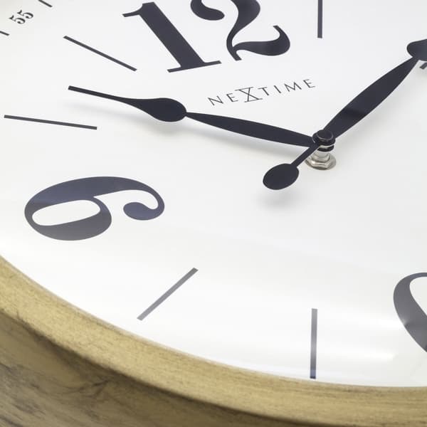 NeXtime NE-3290GO Rural väggklocka - 39 cm - Silent Clock - Vit/Guld - "Classic"