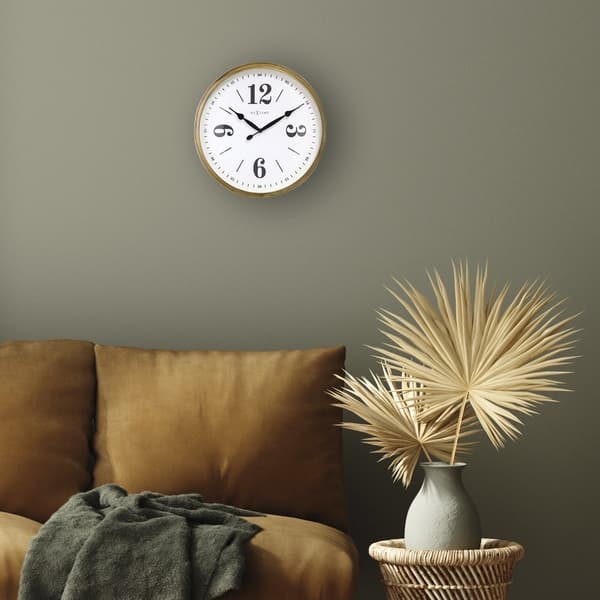 NeXtime NE-3290GO Rural väggklocka - 39 cm - Silent Clock - Vit/Guld - "Classic"