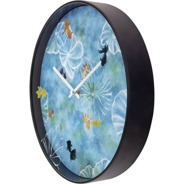 NeXtime NE-3312 Väggklocka Fiskdamm 30 cm Blå/Svart