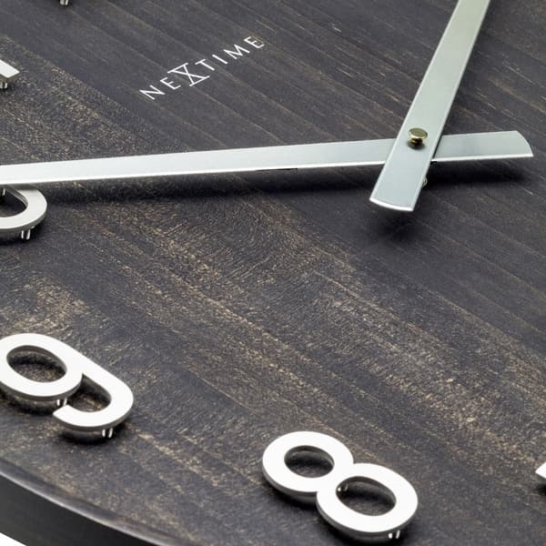 NeXtime NE-3284ZW Stort vægur - 50 cm - Silent Clock - Valnød - Sort - "Precious"