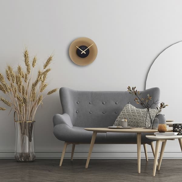 NeXtime NE-8196BR Silent Wall Clock - 40cm - Matbrun - Glas - "Float"