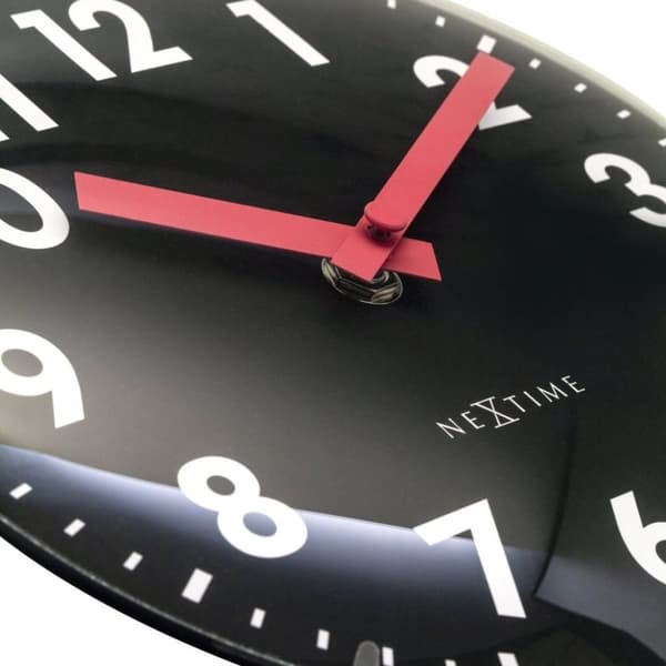 NeXtime NE-3533ZW Glasbordsklocka Duomo Mini 20 cm Svart/Röd