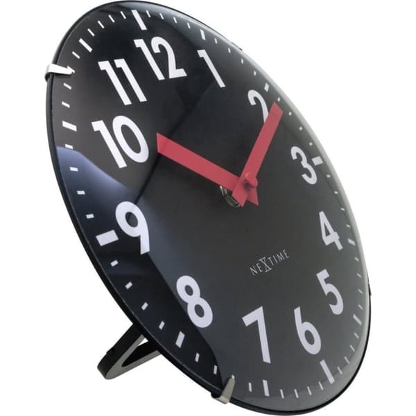 NeXtime NE-3533ZW Glasbordsklocka Duomo Mini 20 cm Svart/Röd