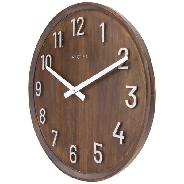 NeXtime NE-3284BR Stort vægur - 50 cm - Silent Clock - Valnøddetræ - "Precious"