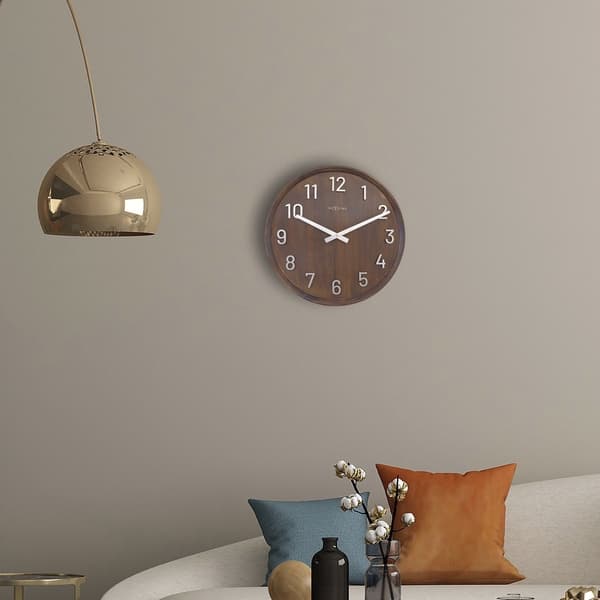NeXtime NE-3284BR Stort vægur - 50 cm - Silent Clock - Valnøddetræ - "Precious"