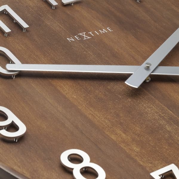 NeXtime NE-3284BR Stort vægur - 50 cm - Silent Clock - Valnøddetræ - "Precious"