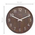 Miniatyrbillede 8 af 8: NeXtime NE-3284BR Stort vægur - 50 cm - Silent Clock - Valnøddetræ - "Precious"