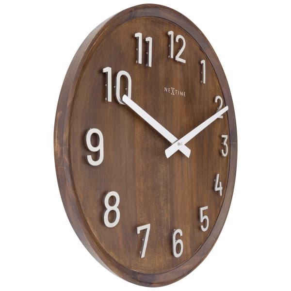 NeXtime NE-3284BR Stort vægur - 50 cm - Silent Clock - Valnøddetræ - "Precious"