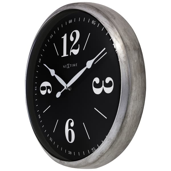 NeXtime NE-3290ZI Landligt vægur - 39 cm - Silent Clock - Hvid/sølv - "Classic"