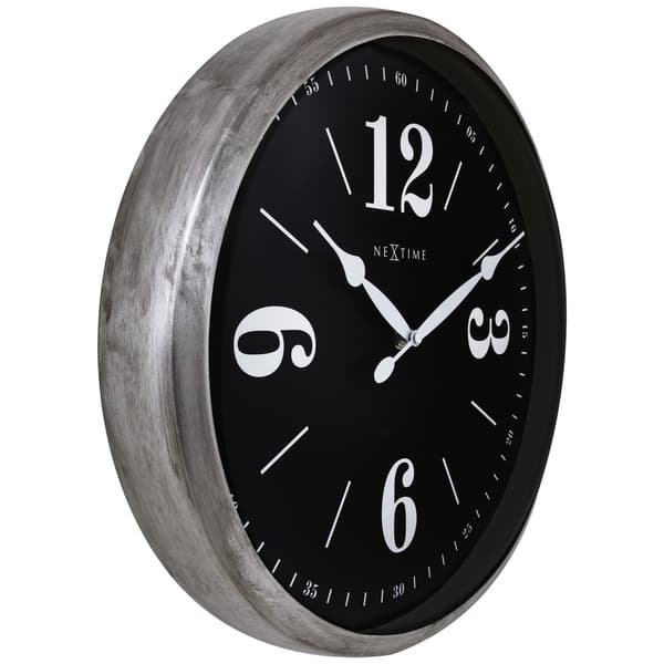 NeXtime NE-3290ZI Landligt vægur - 39 cm - Silent Clock - Hvid/sølv - "Classic"