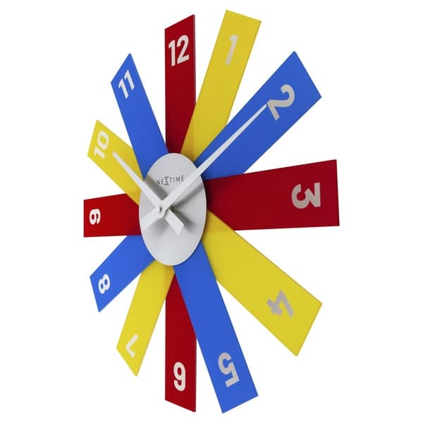 NeXtime NE-3285DI Design vægur - 40 cm - Silent Clock - Flerfarvet - Akryl - "Plexi"