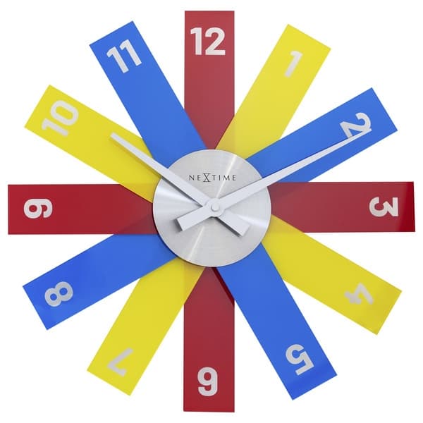 NeXtime NE-3285DI Design vægur - 40 cm - Silent Clock - Flerfarvet - Akryl - "Plexi"