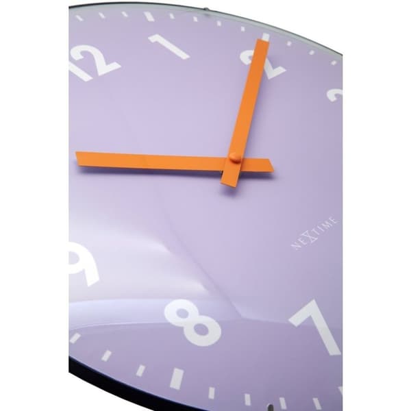 NeXtime NE-3542LA vægur i glas Duomo 35 cm lavendel/rød