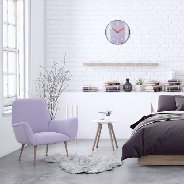 NeXtime NE-3542LA vægur i glas Duomo 35 cm lavendel/rød