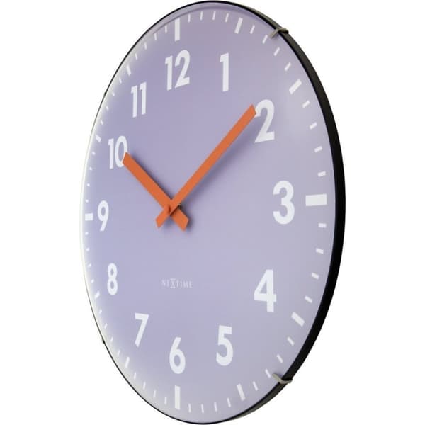 NeXtime NE-3542LA vægur i glas Duomo 35 cm lavendel/rød