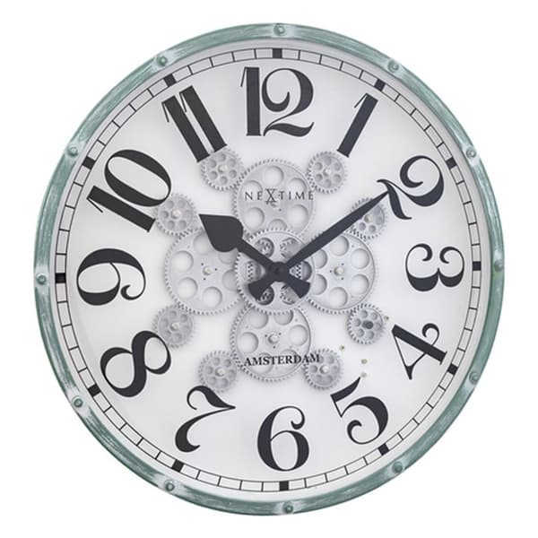 NeXtime NE-3282WI Gear Clock Henry 50 cm + Moving Gears Vit