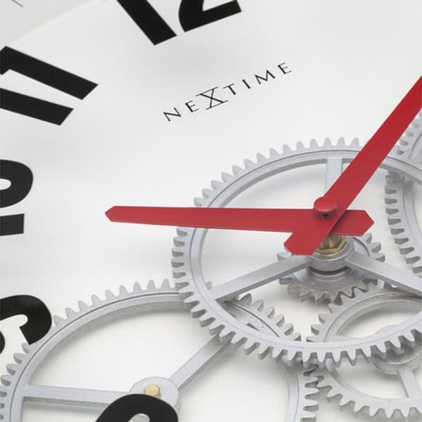 NeXtime NE-3259WI Modern Gear Väggklocka 36 cm Vit/Svart