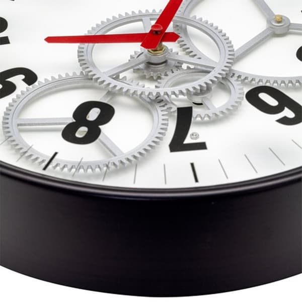NeXtime NE-3259WI Modern Gear Väggklocka 36 cm Vit/Svart
