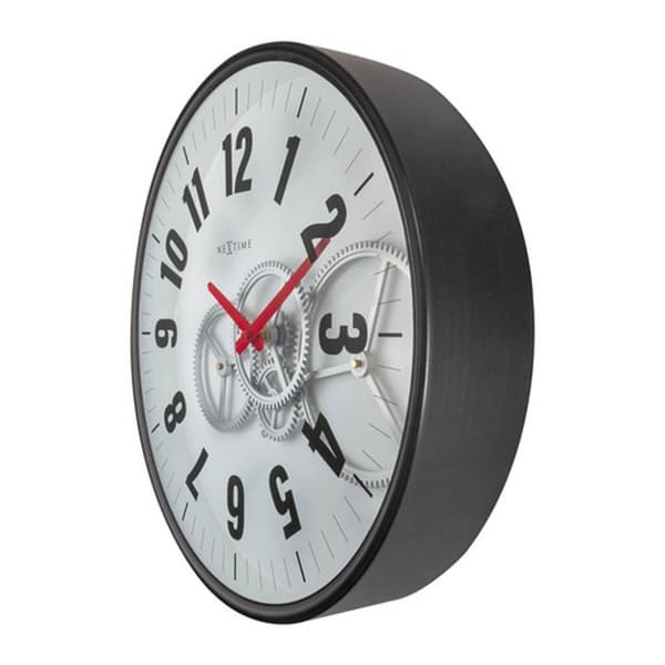NeXtime NE-3259WI Modern Gear Väggklocka 36 cm Vit/Svart