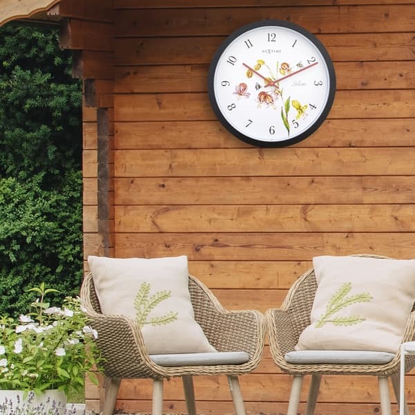 NeXtime NE-4316 Utomhusklocka Silene 30,5 cm Svart/Vit
