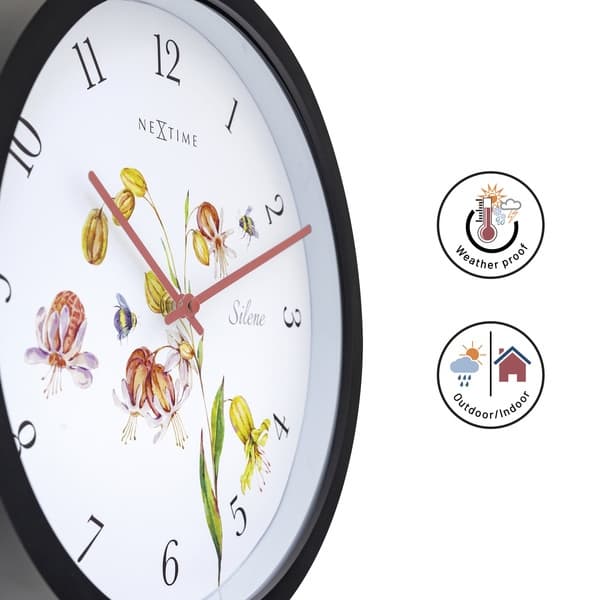 NeXtime NE-4316 Utomhusklocka Silene 30,5 cm Svart/Vit