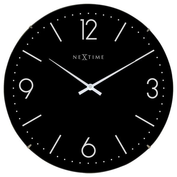 NeXtime NE-3157ZW Vægur Dia. 35 cm, konveks glas, sort, &#039;Basic Dome&#039;