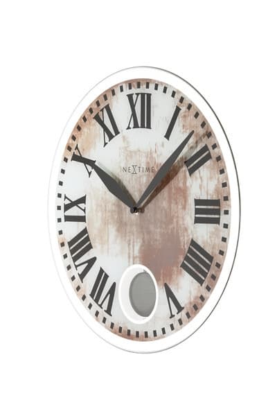 NeXtime NE-8162 vægur Dia. 43 x 4,2 cm, glas, hvid, 'Romana'