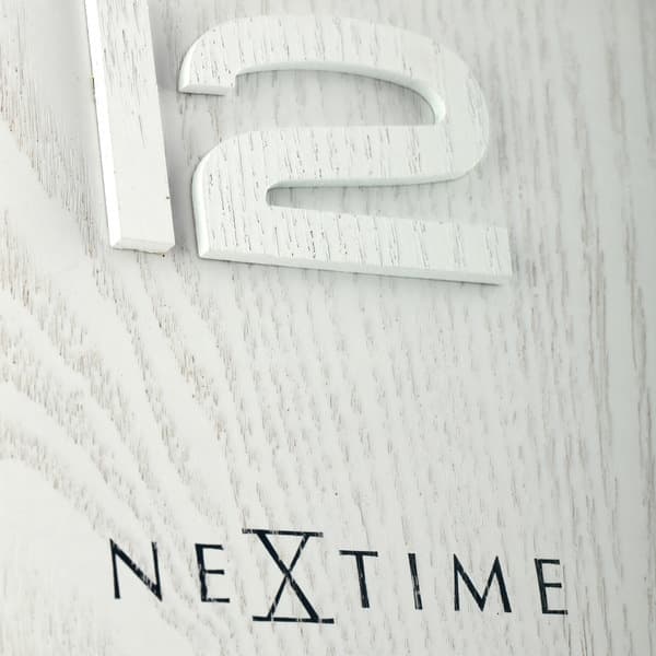 NeXtime NE-3095WI Väggklocka Dia. 53 x 3 cm, Trä, Vit, 'Wood Wood Big'