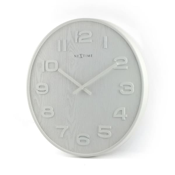 NeXtime NE-3095WI Väggklocka Dia. 53 x 3 cm, Trä, Vit, 'Wood Wood Big'