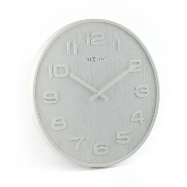 NeXtime NE-3095WI Väggklocka Dia. 53 x 3 cm, Trä, Vit, 'Wood Wood Big'