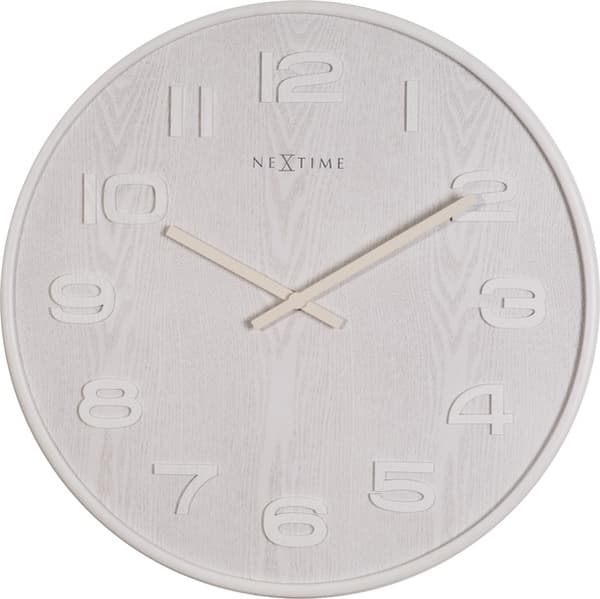 NeXtime NE-3095WI Väggklocka Dia. 53 x 3 cm, Trä, Vit, 'Wood Wood Big'