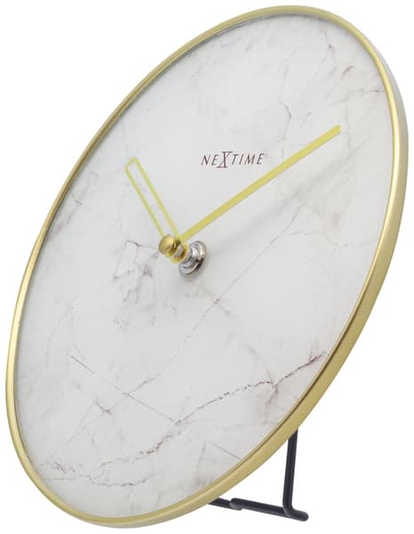 NeXtime NE-5222WI - Bordur - Ø 20 Cm - Glas / Metal - Hvid - 'Marble'