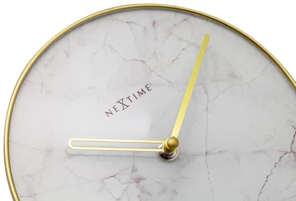 NeXtime NE-5222WI - Bordur - Ø 20 Cm - Glas / Metal - Hvid - 'Marble'