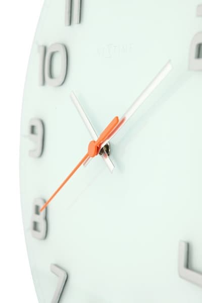 NeXtime NE-8817WI Vægur Dia. 30 x 3,5 cm, glas, hvid, 'Classy Round'