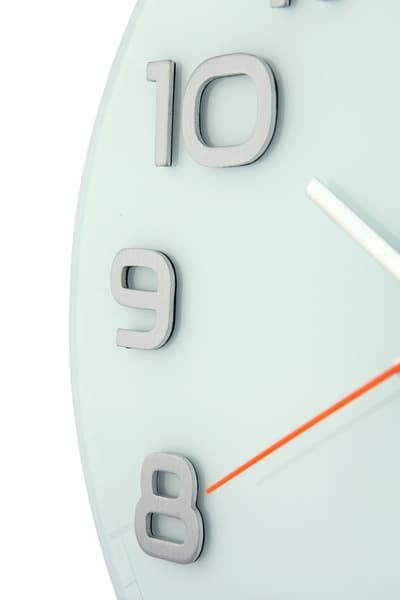 NeXtime NE-8817WI Vægur Dia. 30 x 3,5 cm, glas, hvid, 'Classy Round'