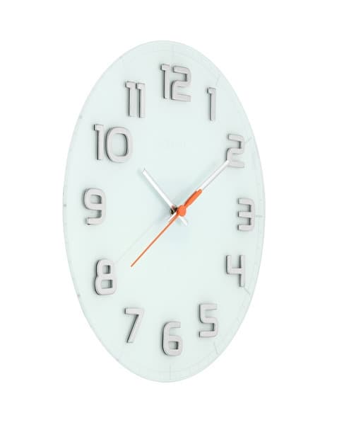 NeXtime NE-8817WI Vægur Dia. 30 x 3,5 cm, glas, hvid, 'Classy Round'