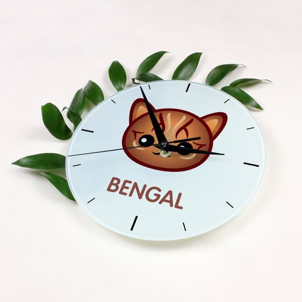 Bengali - MDF klocka med Art-Dog märkesgrafik och inskription