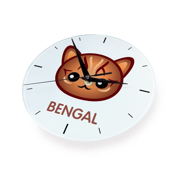 Bengali - MDF klocka med Art-Dog märkesgrafik och inskription
