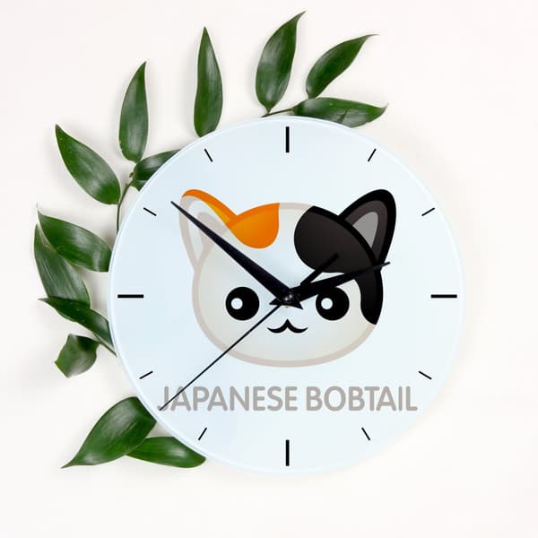 Japansk bobtail - MDF ur med Art-Dog mærke grafik og inskription