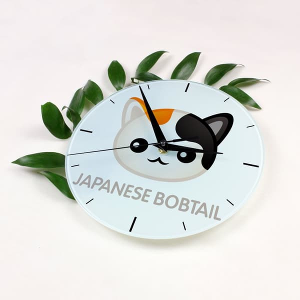 Japansk bobtail - MDF ur med Art-Dog mærke grafik og inskription