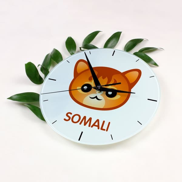 Somali - MDF klocka med Art-Dog märkesgrafik och inskription