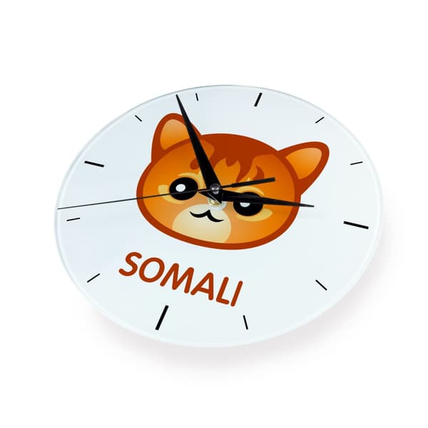 Somali - MDF klocka med Art-Dog märkesgrafik och inskription