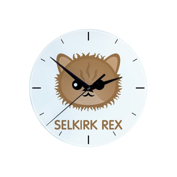 Selkirk Rex - MDF ur med Art-Dog mærke grafik og inskription