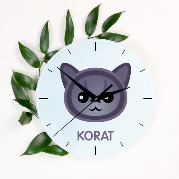 Korat - MDF-kello Art-Dog-merkkigrafiikalla ja -kirjoituksella