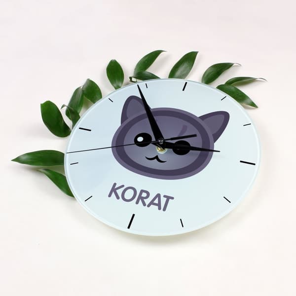 Korat - MDF-kello Art-Dog-merkkigrafiikalla ja -kirjoituksella