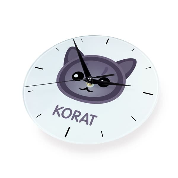 Korat - MDF-kello Art-Dog-merkkigrafiikalla ja -kirjoituksella