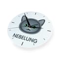 Miniatyrbild 2 av 4: Nebelung - MDF-klocka med Art-Dog-grafik och inskription