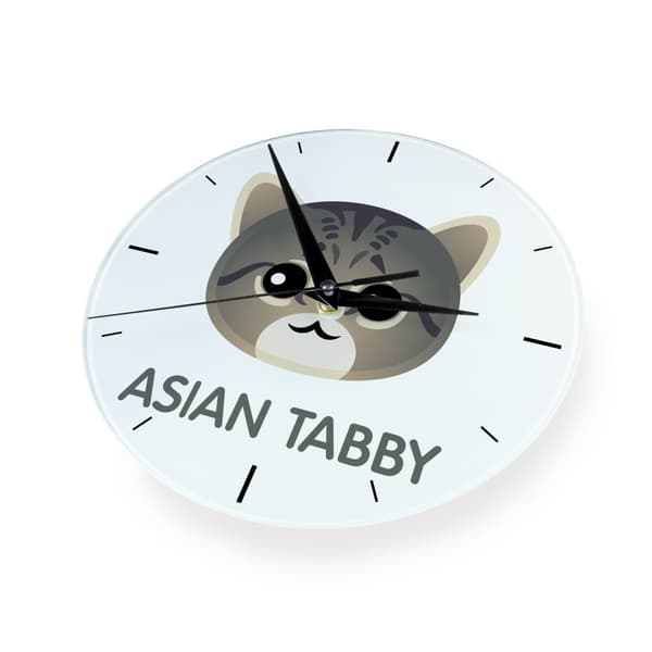 Asiatisk tabby MDF-ur med grafik og inskription af Art-Dog-mærket