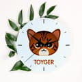 Miniatyrbild 3 av 4: Toyger cat - MDF-klocka med Art-Dog-grafik och inskription